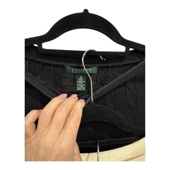 Lauren Ralph Lauren Cable Knit Sweaters Bundle 3 Gold Buttons Boat Neck size XS - Picture 5 of 8